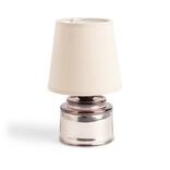 Lampe &agrave; poser &Oslash;12xH22cm verre et polyester rose gold