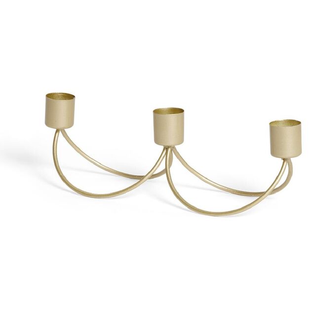 Bougeoir de table doré 3 têtes