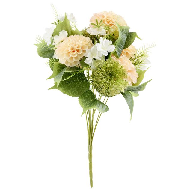 Bouquet artificiel dahlias et petites fleurs 51x28x16cm (2 mod&egrave;les)