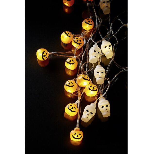 Guirlande lumineuse 12 led Halloween L165 cm (2 mod&egrave;les)
