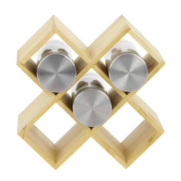 Porte &eacute;pice 5 cases bambou 17x17xH9cm