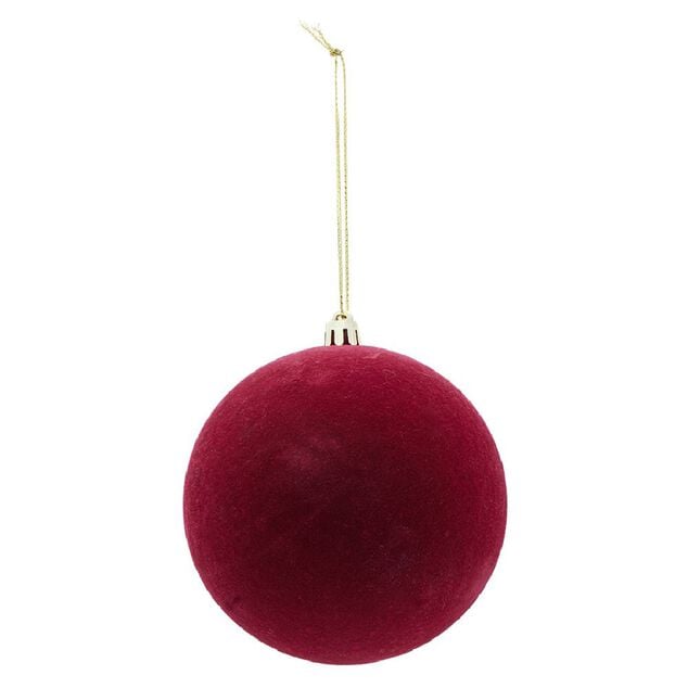 Boule de No&euml;l velours uni &Oslash;10 cm