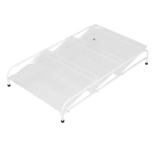 Range-chaussures 6 paires m&eacute;tal blanc 80x50xH11,5cm