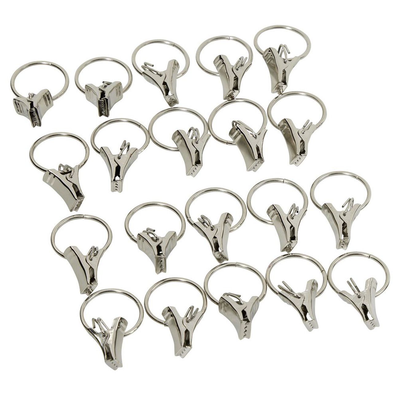 10 Anneaux De Rideau Avec Clips - Laiton, 25 Mm - Pour Tringle à Rideau, Draperie, Voilage