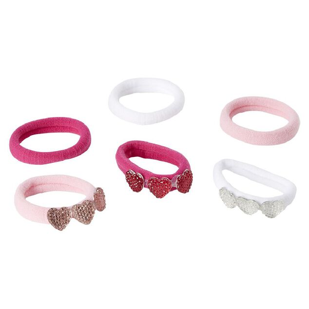 &Eacute;lastique enfant mousse coeur strass x6