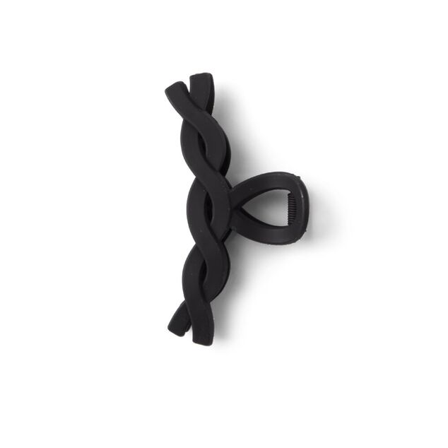 Pince cheveux crocodile noir mat effet torsad&eacute; L11cm