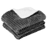 Plaid design ondulé 130x160cm gris et blanc