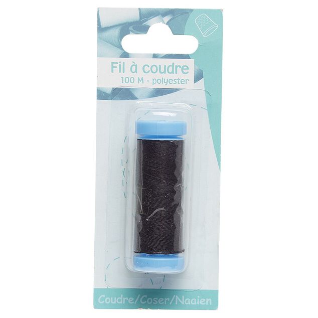 Fil &agrave; coudre polyester noir 100 m