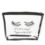 Trousse de toilette en plastique transparent imprimé noir