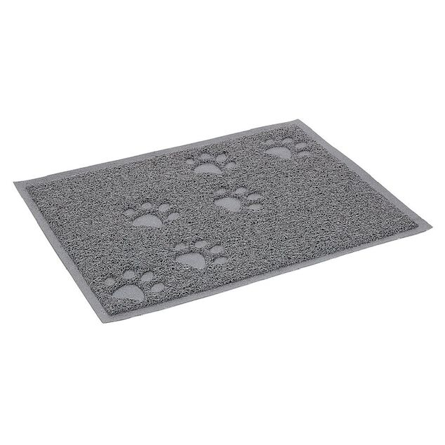 Tapis repose gamelle gris pour chat en silicone