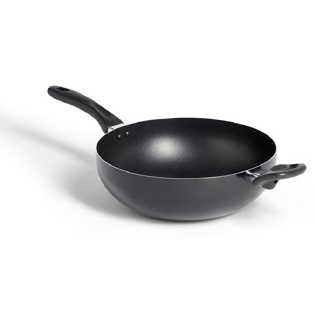 Wok tous feux sauf induction aluminium noir Ø28cm