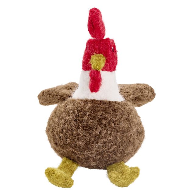 Jouet pour chien peluche fibre poule marron L28cm