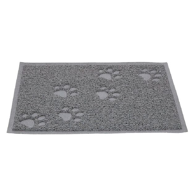 Tapis repose gamelle gris pour chat en silicone