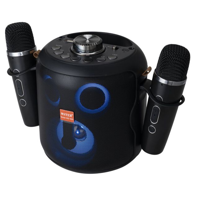 Enceinte karaok&eacute; bluetooth avec micro x2 lumineuse Homday H149cm 15W