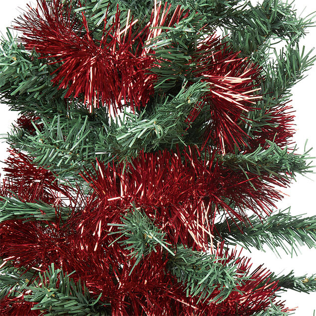 Guirlande de No&euml;l &agrave; brins scintillants Rouge 4 m
