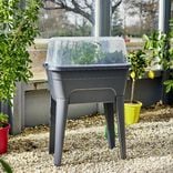 Potager sur pied effet serre Gary plastique gris 59x39xH86,5cm