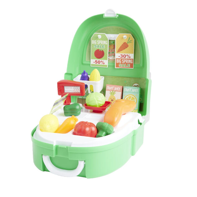 Sac &agrave; dos jouet enfant marchand supermarch&eacute; 22 pi&egrave;ces