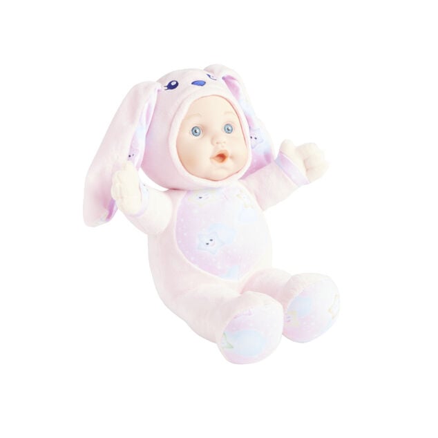 Poupon peluche rose H36cm