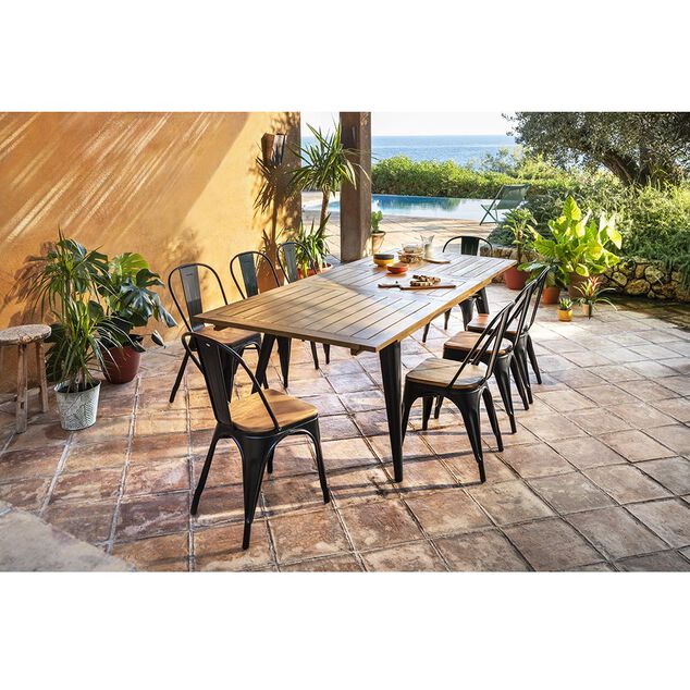 Chaise empilable Fabrik m&eacute;tal et bois