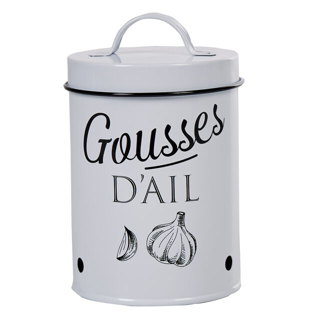 Boîte de conservation vintage en métal pour gousses d'ail