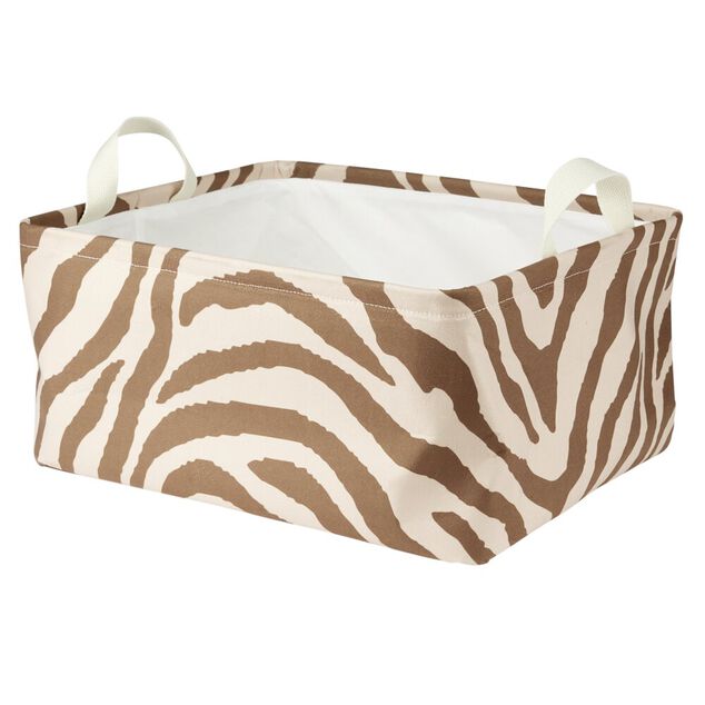 Pani&egrave;re de rangement souple motif animal 40x32xH20cm (2 mod&egrave;les z&egrave;bre ou l&eacute;opard)