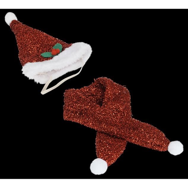 D&eacute;guisement No&euml;l bonnet et &eacute;charpe pour chien