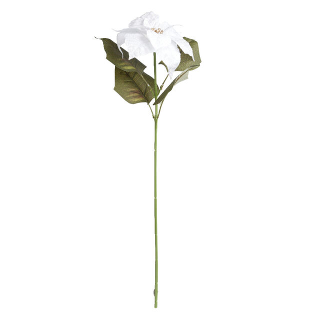 Fleur tige poinsettia rouge ou blanc H60cm - 2 mod&egrave;les