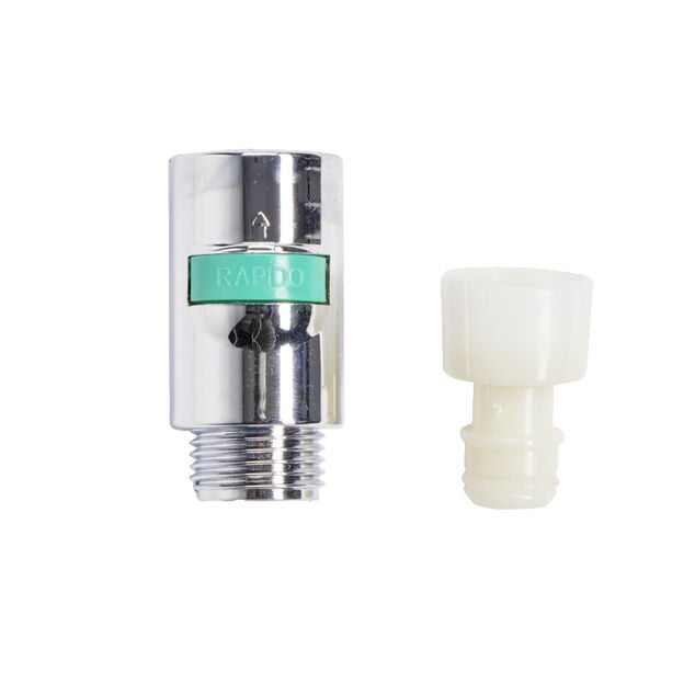 Adaptateur anti-torsion universel plastique chrom&eacute; &Oslash;3x5cm