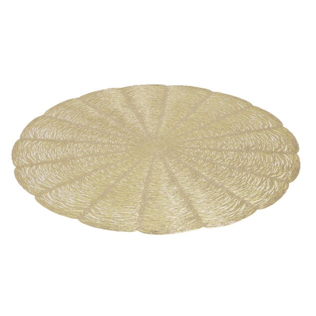 Set de table rond forme fleur doré Ø38cm