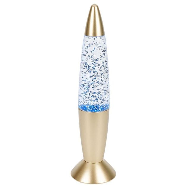 Lampe &agrave; paillettes changement de couleur &Oslash;9xH35cm argent&eacute;