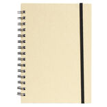 Carnet spirale A5 avec &eacute;lastique 15x21cm couverture kraft 60 pages