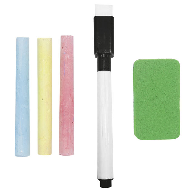 Tableau ardoise bois 1 côté magnétique 1 côté craie L26,5xH32cm