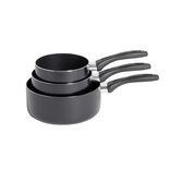 Lot de 3 casseroles tous feux sauf induction aluminium noir &Oslash;14/16/20cm