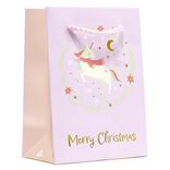 Sac cadeau Noël enfant licorne ou dinosaure 11xH15cm (2 modèles)