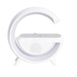 Enceinte multifonction forme G lampe et chargeur à induction