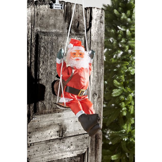 P&egrave;re No&euml;l grimpeur sur balan&ccedil;oire