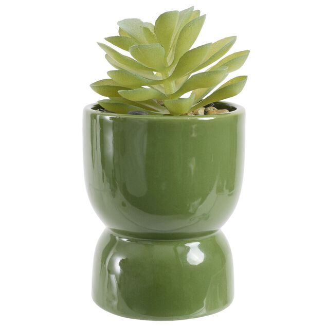 Plante grasse artificielle dans pot argile &Oslash;6,5xH12cm (3 mod&egrave;les)