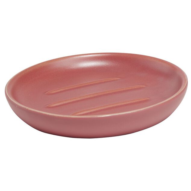Porte-savon c&eacute;ramique rouge &Oslash;10xH2cm