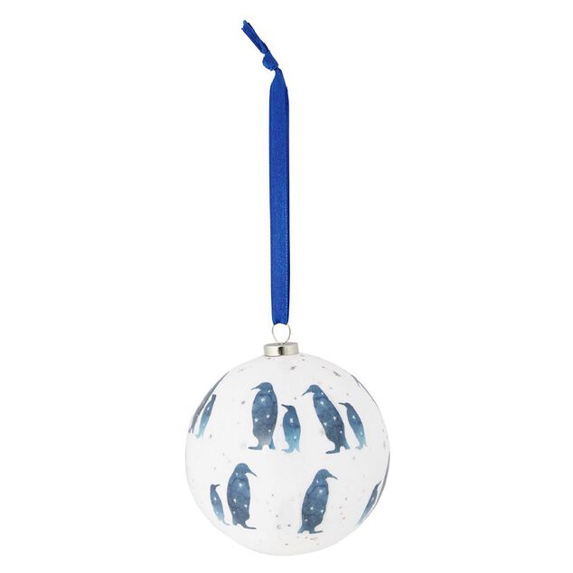 Boule de No&euml;l motif banquise bleu et blanc &Oslash;8cm - 3 mod&egrave;les
