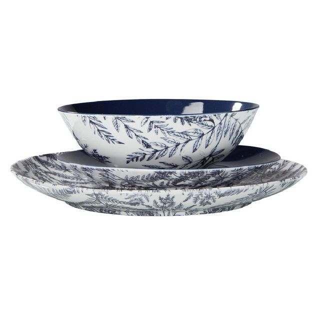 Assiette à dessert en porcelaine décor feuillage