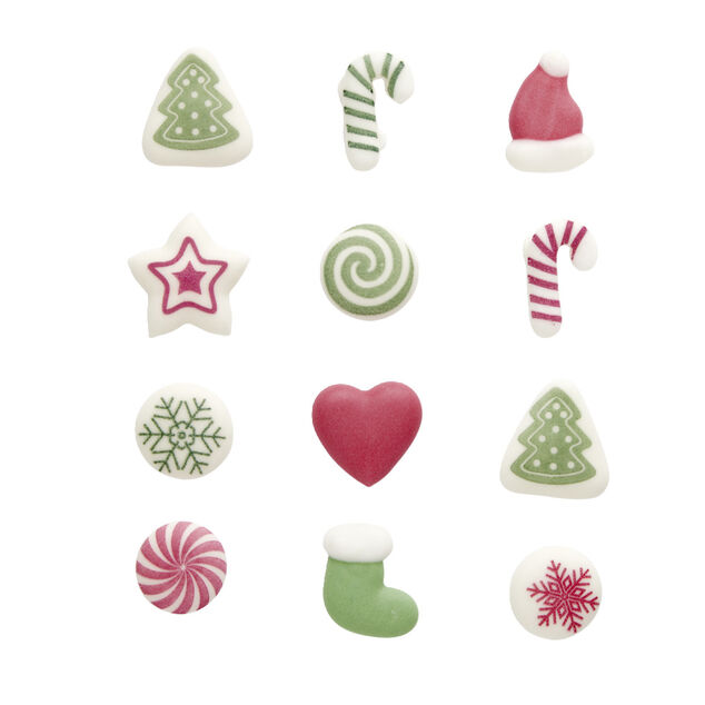 D&eacute;coration sucr&eacute; p&acirc;tisserie th&egrave;me No&euml;l Framboiselle