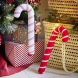 Canne à sucre déco Noël à suspendre blanche H40cm