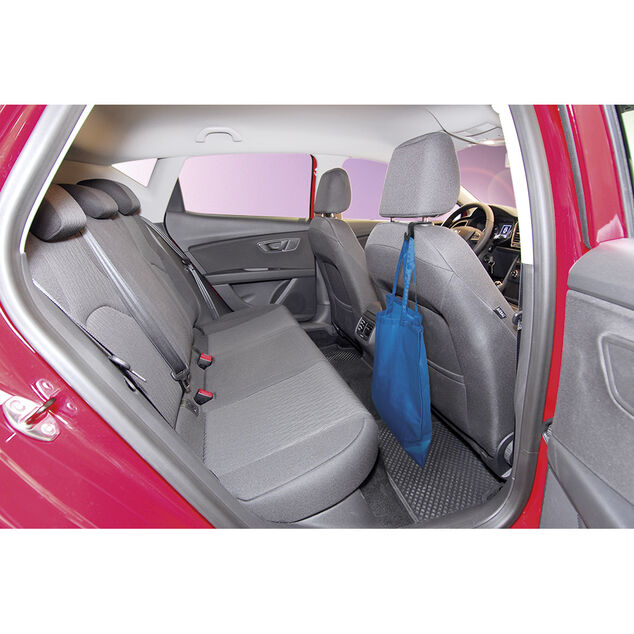 Crochet rangement appuie-tête noir double (4 pièces)