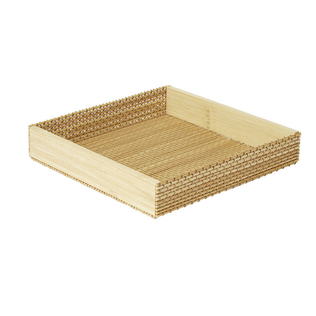 Boîte de rangement en bambou 15x15xH3cm
