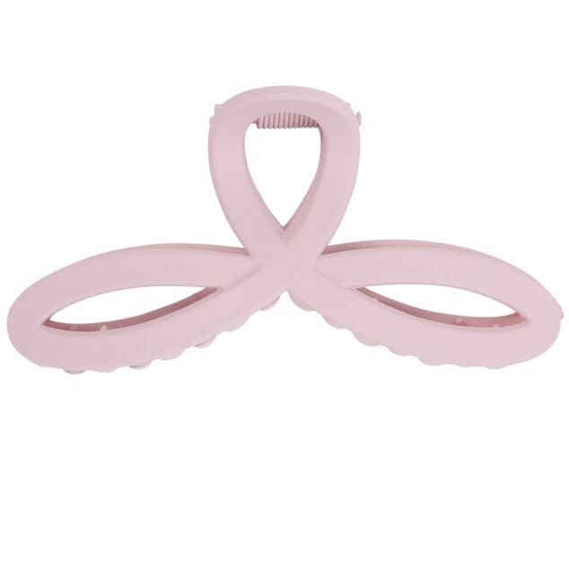 Pince cheveux plastique forme ruban rose L10cm
