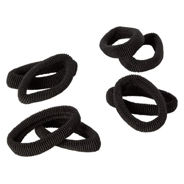 &Eacute;lastique en mousse noir stri&eacute; x8