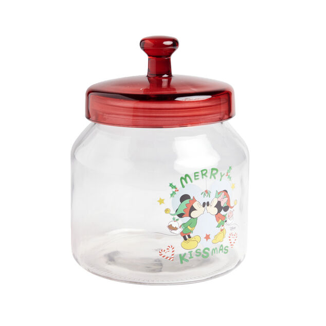 Pot en verre Disney Mickey Merry Kissmas avec couvercle Ø16xH20cm