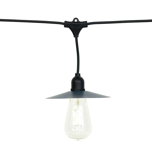Guirlande solaire ampoule 15 LED blanc chaud 7 m