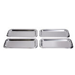 Plat à cake x4 en carton gris argenté 15,5x34cm