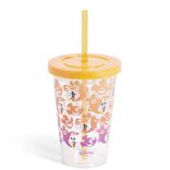 Gobelet &agrave; paille Mickey Disney Halloween fant&ocirc;me orange et violet